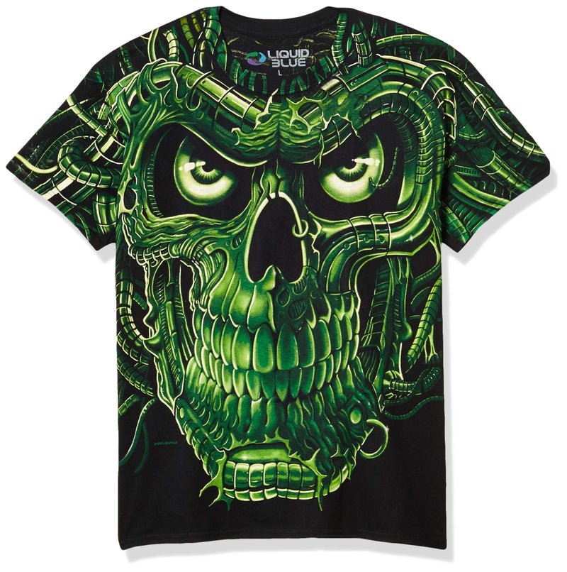 Liquid Blue mens Terminator Skull T-shirt T Shirt, Black, XX-Large US - Image 1